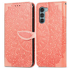 Coque Portefeuille Motif Fantaisie Livre Cuir Etui Clapet S04D pour Motorola Moto Edge S30 5G Orange