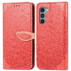 Coque Portefeuille Motif Fantaisie Livre Cuir Etui Clapet S04D pour Motorola Moto Edge S30 5G Rouge