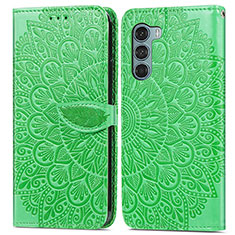 Coque Portefeuille Motif Fantaisie Livre Cuir Etui Clapet S04D pour Motorola Moto Edge S30 5G Vert