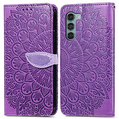 Coque Portefeuille Motif Fantaisie Livre Cuir Etui Clapet S04D pour Motorola Moto Edge S30 5G Violet