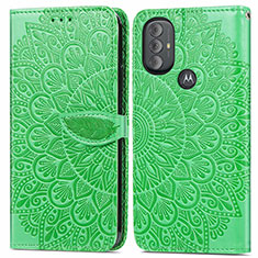 Coque Portefeuille Motif Fantaisie Livre Cuir Etui Clapet S04D pour Motorola Moto G Play (2023) Vert