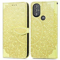 Coque Portefeuille Motif Fantaisie Livre Cuir Etui Clapet S04D pour Motorola Moto G Play Gen 2 Jaune