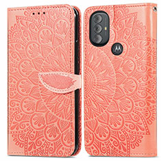 Coque Portefeuille Motif Fantaisie Livre Cuir Etui Clapet S04D pour Motorola Moto G Play Gen 2 Orange