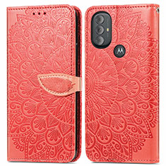 Coque Portefeuille Motif Fantaisie Livre Cuir Etui Clapet S04D pour Motorola Moto G Play Gen 2 Rouge