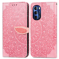 Coque Portefeuille Motif Fantaisie Livre Cuir Etui Clapet S04D pour Motorola Moto G Stylus (2022) 4G Or Rose