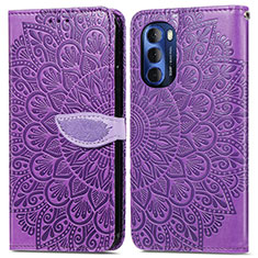 Coque Portefeuille Motif Fantaisie Livre Cuir Etui Clapet S04D pour Motorola Moto G Stylus (2022) 4G Violet