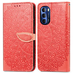 Coque Portefeuille Motif Fantaisie Livre Cuir Etui Clapet S04D pour Motorola Moto G Stylus (2022) 5G Rouge