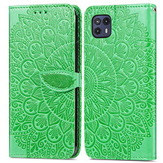 Coque Portefeuille Motif Fantaisie Livre Cuir Etui Clapet S04D pour Motorola Moto G50 5G Vert