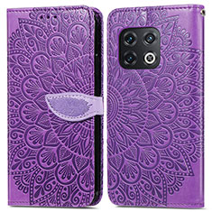 Coque Portefeuille Motif Fantaisie Livre Cuir Etui Clapet S04D pour OnePlus 10 Pro 5G Violet