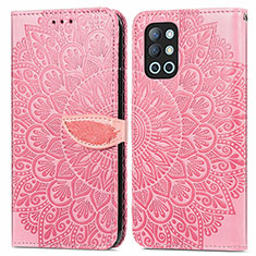 Coque Portefeuille Motif Fantaisie Livre Cuir Etui Clapet S04D pour OnePlus 9R 5G Or Rose