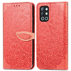 Coque Portefeuille Motif Fantaisie Livre Cuir Etui Clapet S04D pour OnePlus 9R 5G Rouge