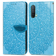 Coque Portefeuille Motif Fantaisie Livre Cuir Etui Clapet S04D pour OnePlus Nord CE 5G Bleu