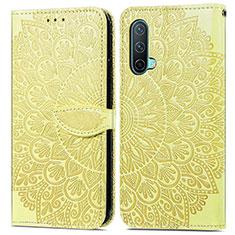 Coque Portefeuille Motif Fantaisie Livre Cuir Etui Clapet S04D pour OnePlus Nord CE 5G Jaune