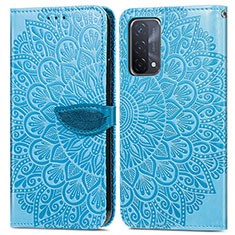 Coque Portefeuille Motif Fantaisie Livre Cuir Etui Clapet S04D pour OnePlus Nord N200 5G Bleu