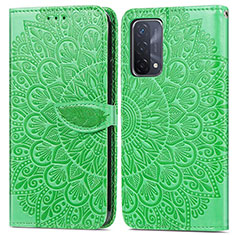 Coque Portefeuille Motif Fantaisie Livre Cuir Etui Clapet S04D pour OnePlus Nord N200 5G Vert