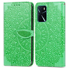 Coque Portefeuille Motif Fantaisie Livre Cuir Etui Clapet S04D pour Oppo A16 Vert