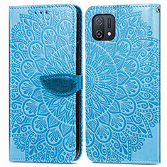 Coque Portefeuille Motif Fantaisie Livre Cuir Etui Clapet S04D pour Oppo A16K Bleu