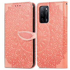 Coque Portefeuille Motif Fantaisie Livre Cuir Etui Clapet S04D pour Oppo A55 5G Orange