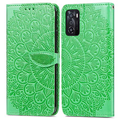 Coque Portefeuille Motif Fantaisie Livre Cuir Etui Clapet S04D pour Oppo A55S 5G Vert