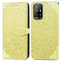 Coque Portefeuille Motif Fantaisie Livre Cuir Etui Clapet S04D pour Oppo A94 5G Jaune