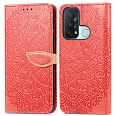 Coque Portefeuille Motif Fantaisie Livre Cuir Etui Clapet S04D pour Oppo Reno5 A Rouge