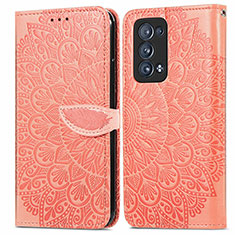 Coque Portefeuille Motif Fantaisie Livre Cuir Etui Clapet S04D pour Oppo Reno6 Pro 5G Orange