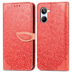 Coque Portefeuille Motif Fantaisie Livre Cuir Etui Clapet S04D pour Realme 10 4G Rouge