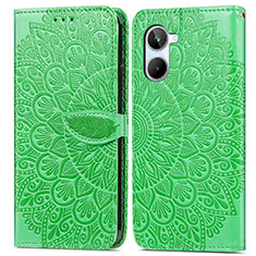 Coque Portefeuille Motif Fantaisie Livre Cuir Etui Clapet S04D pour Realme 10 4G Vert