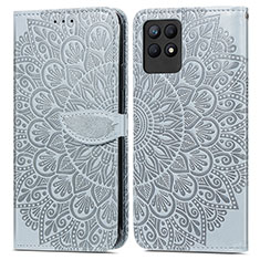 Coque Portefeuille Motif Fantaisie Livre Cuir Etui Clapet S04D pour Realme 8i Gris