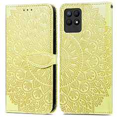 Coque Portefeuille Motif Fantaisie Livre Cuir Etui Clapet S04D pour Realme 8i Jaune