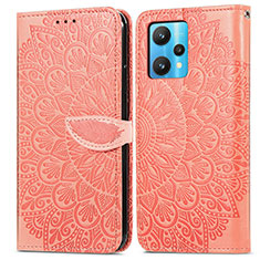 Coque Portefeuille Motif Fantaisie Livre Cuir Etui Clapet S04D pour Realme 9 4G Orange