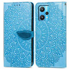 Coque Portefeuille Motif Fantaisie Livre Cuir Etui Clapet S04D pour Realme 9 5G Bleu