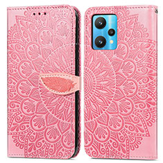 Coque Portefeuille Motif Fantaisie Livre Cuir Etui Clapet S04D pour Realme 9 Pro+ Plus 5G Or Rose