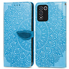 Coque Portefeuille Motif Fantaisie Livre Cuir Etui Clapet S04D pour Realme 9 SE 5G Bleu