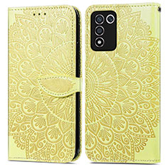 Coque Portefeuille Motif Fantaisie Livre Cuir Etui Clapet S04D pour Realme 9 SE 5G Jaune