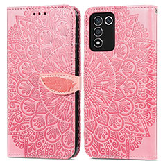 Coque Portefeuille Motif Fantaisie Livre Cuir Etui Clapet S04D pour Realme 9 SE 5G Or Rose