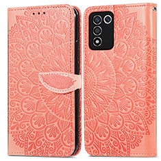 Coque Portefeuille Motif Fantaisie Livre Cuir Etui Clapet S04D pour Realme 9 SE 5G Orange