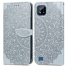 Coque Portefeuille Motif Fantaisie Livre Cuir Etui Clapet S04D pour Realme C20 Gris