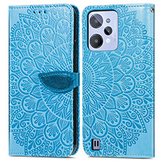 Coque Portefeuille Motif Fantaisie Livre Cuir Etui Clapet S04D pour Realme C31 Bleu