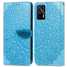 Coque Portefeuille Motif Fantaisie Livre Cuir Etui Clapet S04D pour Realme GT 5G Bleu