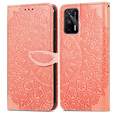 Coque Portefeuille Motif Fantaisie Livre Cuir Etui Clapet S04D pour Realme GT 5G Orange