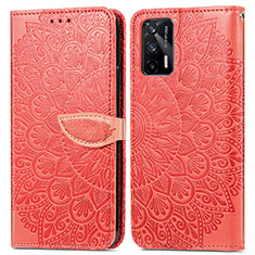 Coque Portefeuille Motif Fantaisie Livre Cuir Etui Clapet S04D pour Realme GT 5G Rouge