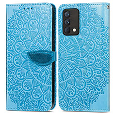 Coque Portefeuille Motif Fantaisie Livre Cuir Etui Clapet S04D pour Realme GT Master 5G Bleu