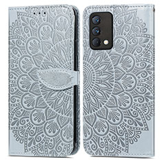 Coque Portefeuille Motif Fantaisie Livre Cuir Etui Clapet S04D pour Realme GT Master 5G Gris