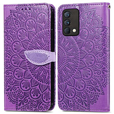 Coque Portefeuille Motif Fantaisie Livre Cuir Etui Clapet S04D pour Realme GT Master 5G Violet