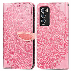 Coque Portefeuille Motif Fantaisie Livre Cuir Etui Clapet S04D pour Realme GT Master Explorer 5G Or Rose