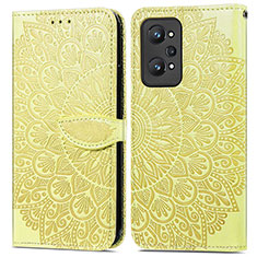 Coque Portefeuille Motif Fantaisie Livre Cuir Etui Clapet S04D pour Realme GT Neo2 5G Jaune