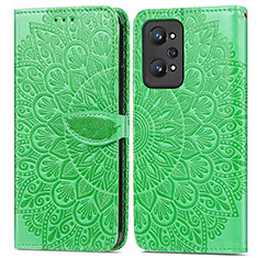 Coque Portefeuille Motif Fantaisie Livre Cuir Etui Clapet S04D pour Realme GT Neo2 5G Vert