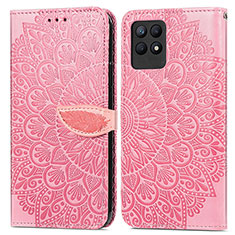 Coque Portefeuille Motif Fantaisie Livre Cuir Etui Clapet S04D pour Realme Narzo 50 4G Or Rose