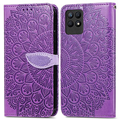 Coque Portefeuille Motif Fantaisie Livre Cuir Etui Clapet S04D pour Realme Narzo 50 4G Violet